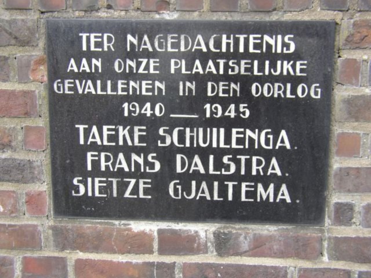 Commemoration of WWII Victims in the Feanster Toer