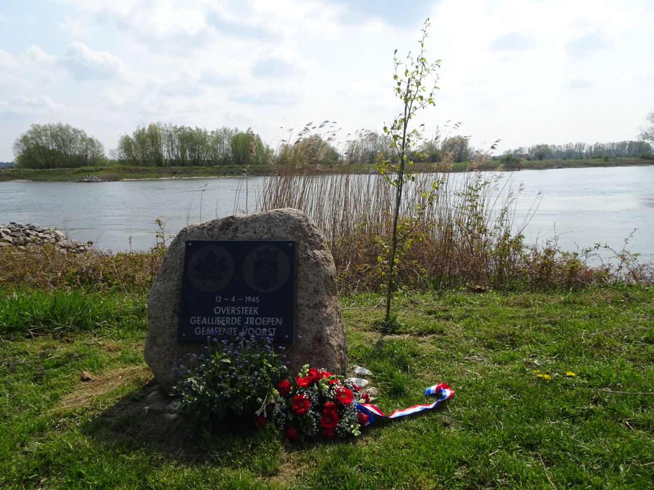 Memorial stone crossing of the IJssel
