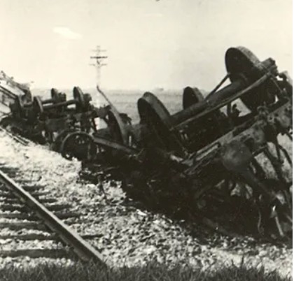 Detonation of an ammunition train 